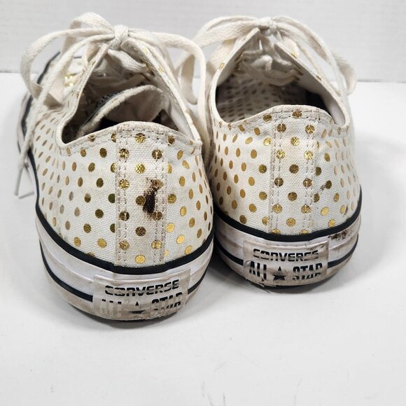 Converse Chuck Taylor All Star Gold/White Polka Dot Sneakers Size 12 - Picture 6 of 7